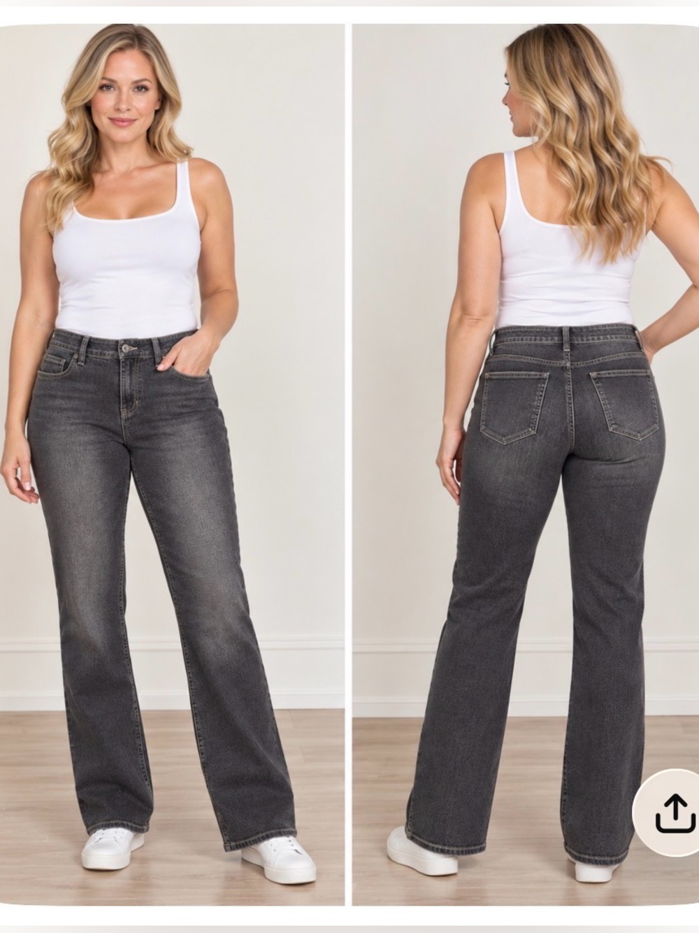 LOFT Women's Dark Gray Flare Jeans